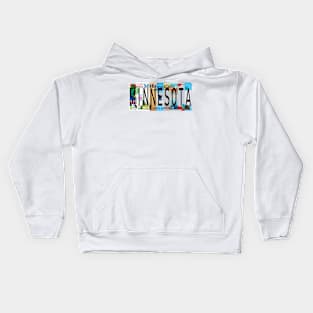 Minnesota License Plates Kids Hoodie